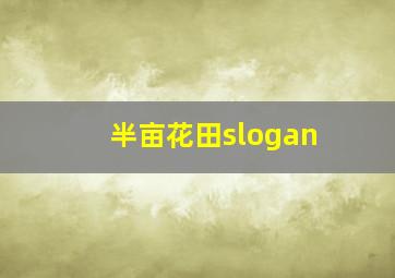 半亩花田slogan