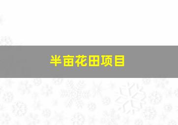 半亩花田项目