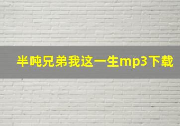 半吨兄弟我这一生mp3下载