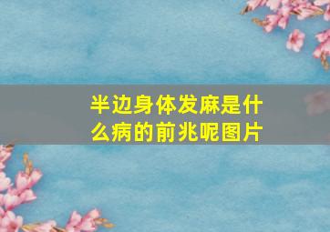 半边身体发麻是什么病的前兆呢图片