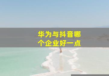 华为与抖音哪个企业好一点