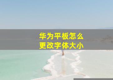 华为平板怎么更改字体大小