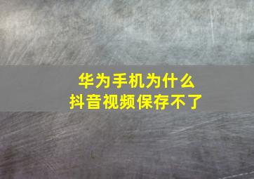 华为手机为什么抖音视频保存不了