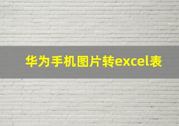 华为手机图片转excel表