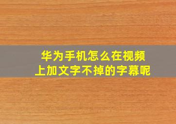 华为手机怎么在视频上加文字不掉的字幕呢