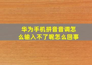 华为手机拼音音调怎么输入不了呢怎么回事