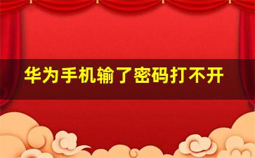 华为手机输了密码打不开