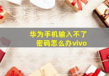 华为手机输入不了密码怎么办vivo