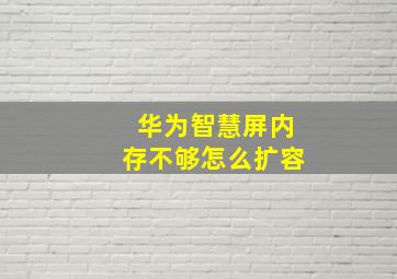 华为智慧屏内存不够怎么扩容