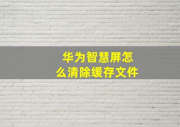 华为智慧屏怎么清除缓存文件