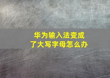 华为输入法变成了大写字母怎么办