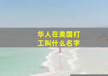 华人在美国打工叫什么名字