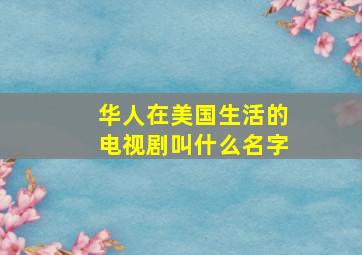 华人在美国生活的电视剧叫什么名字