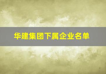 华建集团下属企业名单