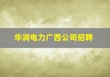 华润电力广西公司招聘