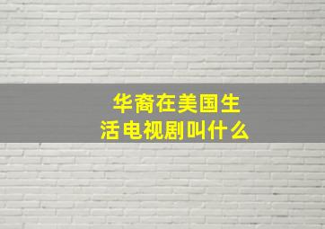 华裔在美国生活电视剧叫什么