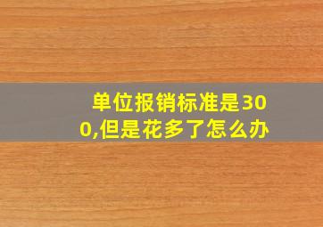 单位报销标准是300,但是花多了怎么办