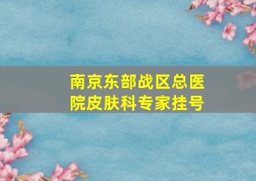 南京东部战区总医院皮肤科专家挂号