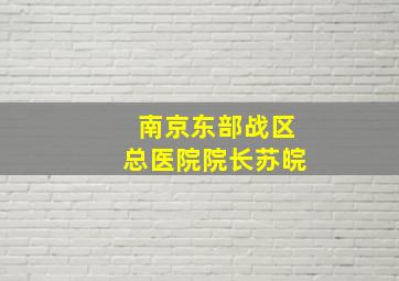 南京东部战区总医院院长苏皖