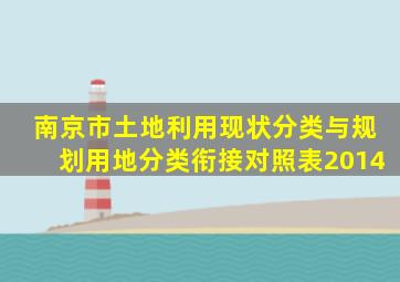 南京市土地利用现状分类与规划用地分类衔接对照表2014