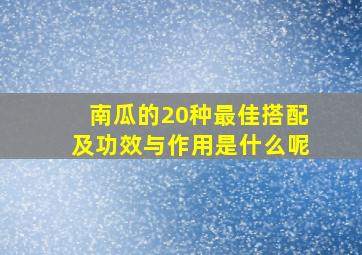 南瓜的20种最佳搭配及功效与作用是什么呢