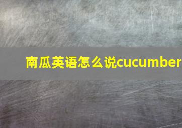 南瓜英语怎么说cucumber