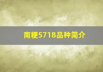 南粳5718品种简介