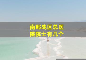 南部战区总医院院士有几个