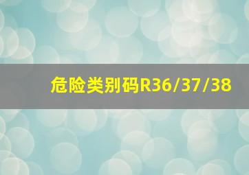 危险类别码R36/37/38