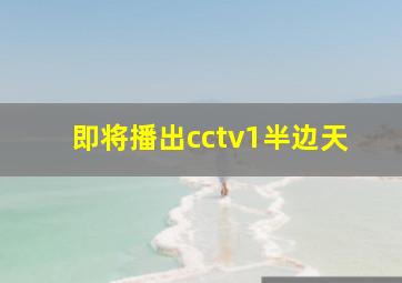 即将播出cctv1半边天