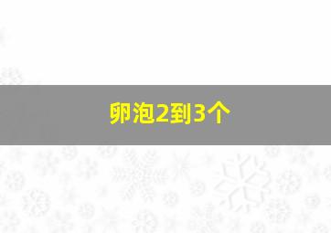 卵泡2到3个