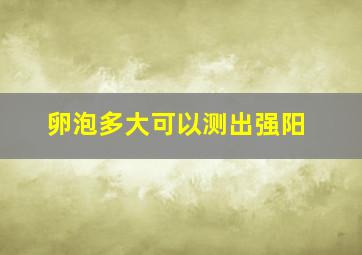 卵泡多大可以测出强阳