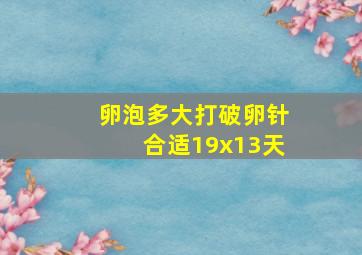 卵泡多大打破卵针合适19x13天