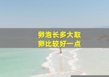 卵泡长多大取卵比较好一点