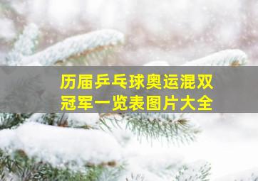 历届乒乓球奥运混双冠军一览表图片大全