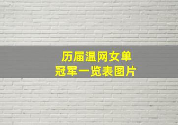 历届温网女单冠军一览表图片