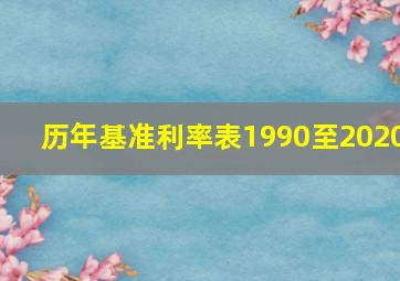 历年基准利率表1990至2020