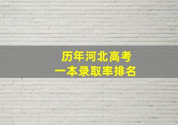 历年河北高考一本录取率排名