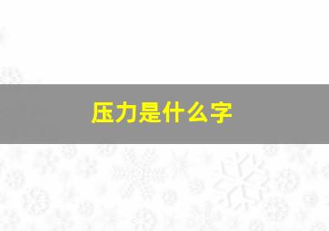 压力是什么字