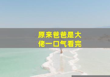 原来爸爸是大佬一口气看完