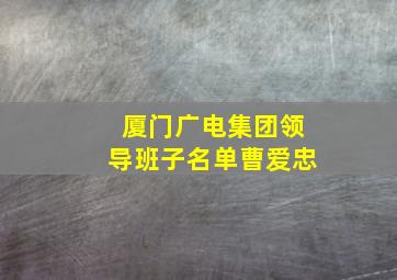 厦门广电集团领导班子名单曹爱忠