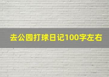 去公园打球日记100字左右