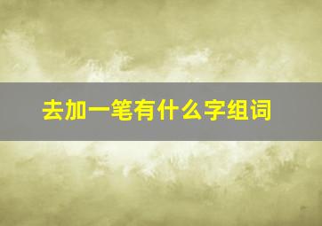 去加一笔有什么字组词