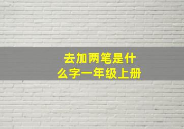 去加两笔是什么字一年级上册