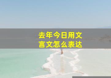 去年今日用文言文怎么表达