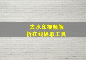 去水印视频解析在线提取工具