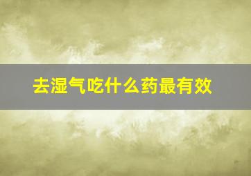 去湿气吃什么药最有效