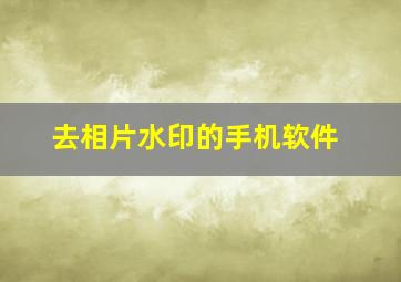 去相片水印的手机软件