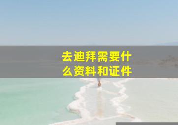 去迪拜需要什么资料和证件