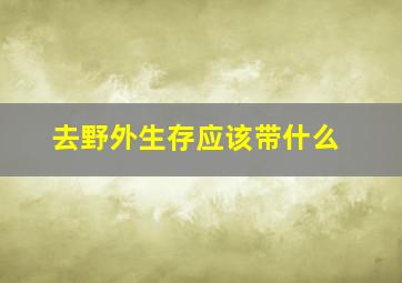 去野外生存应该带什么